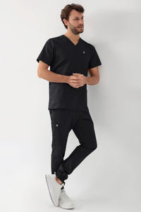 GREEN Tunique Stretch Homme - Décolleté V noir