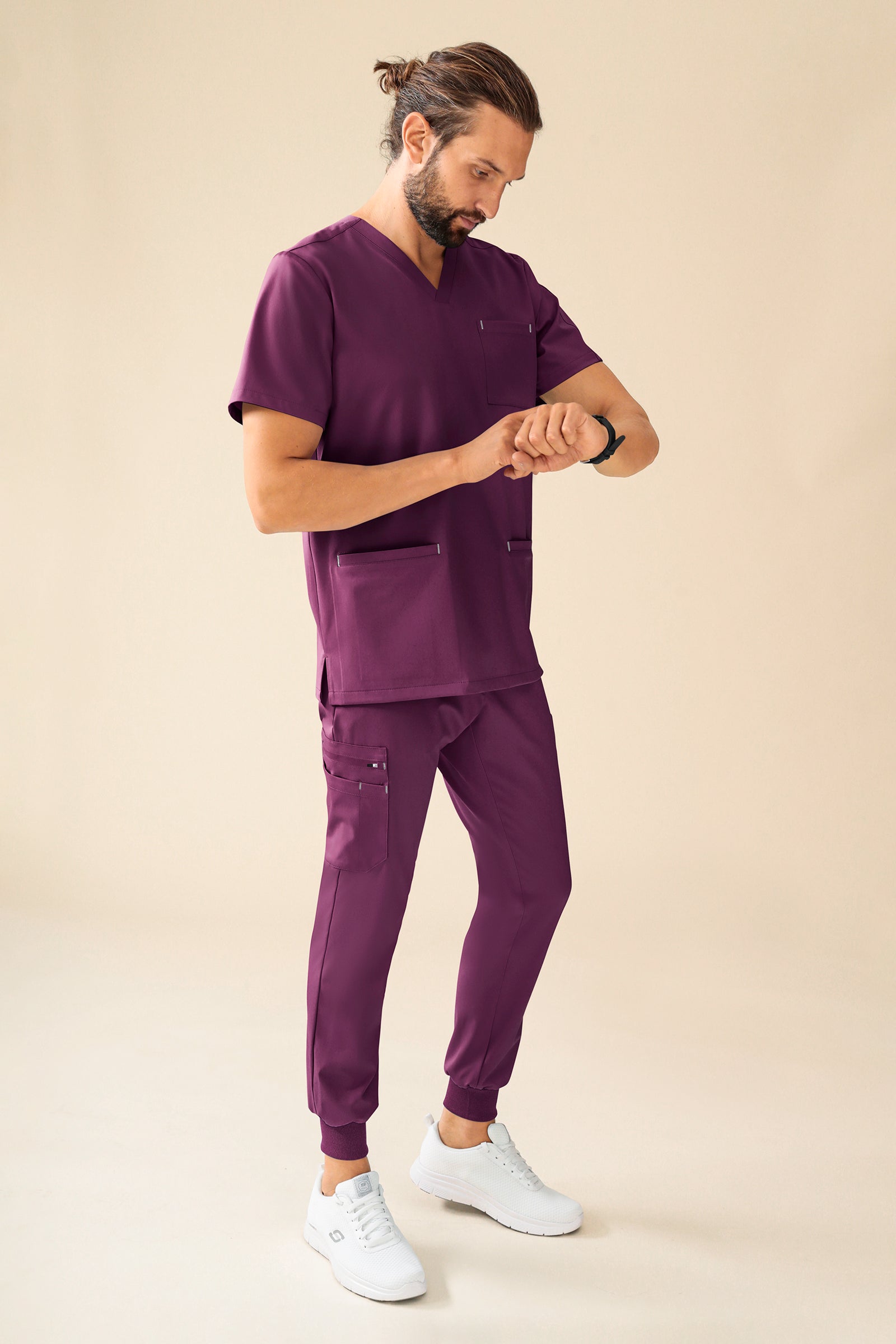 KAERE Tunique Homme - Col V prune
