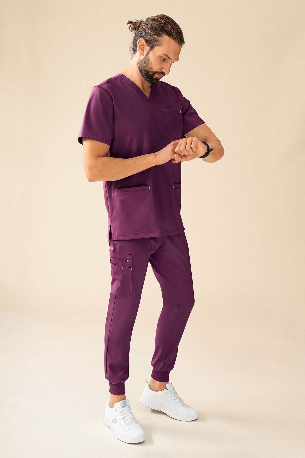 KAERE Tunique Homme - Col V prune