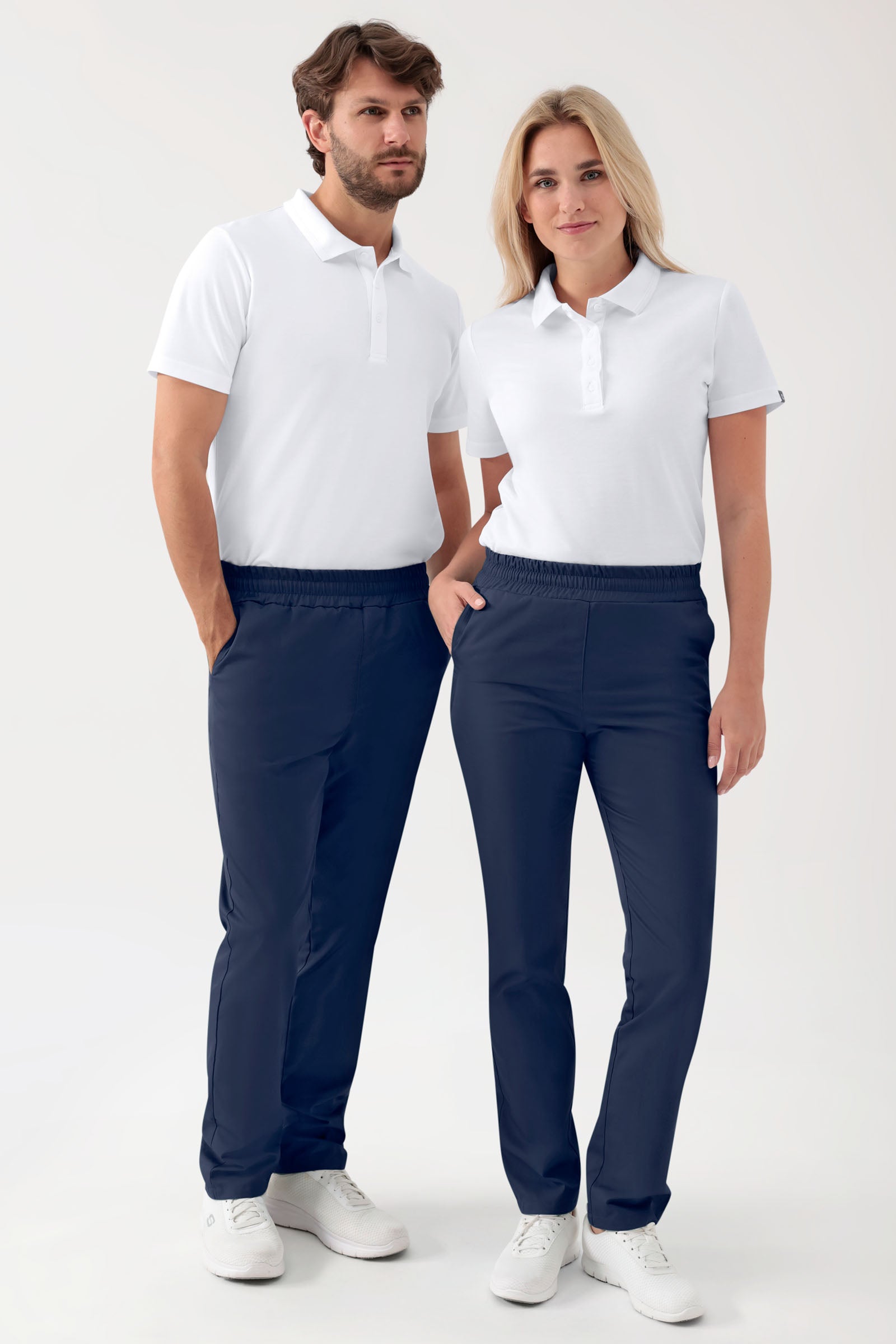 GREEN Pantalon Stretch mixte - Ceinture élastiquée navy