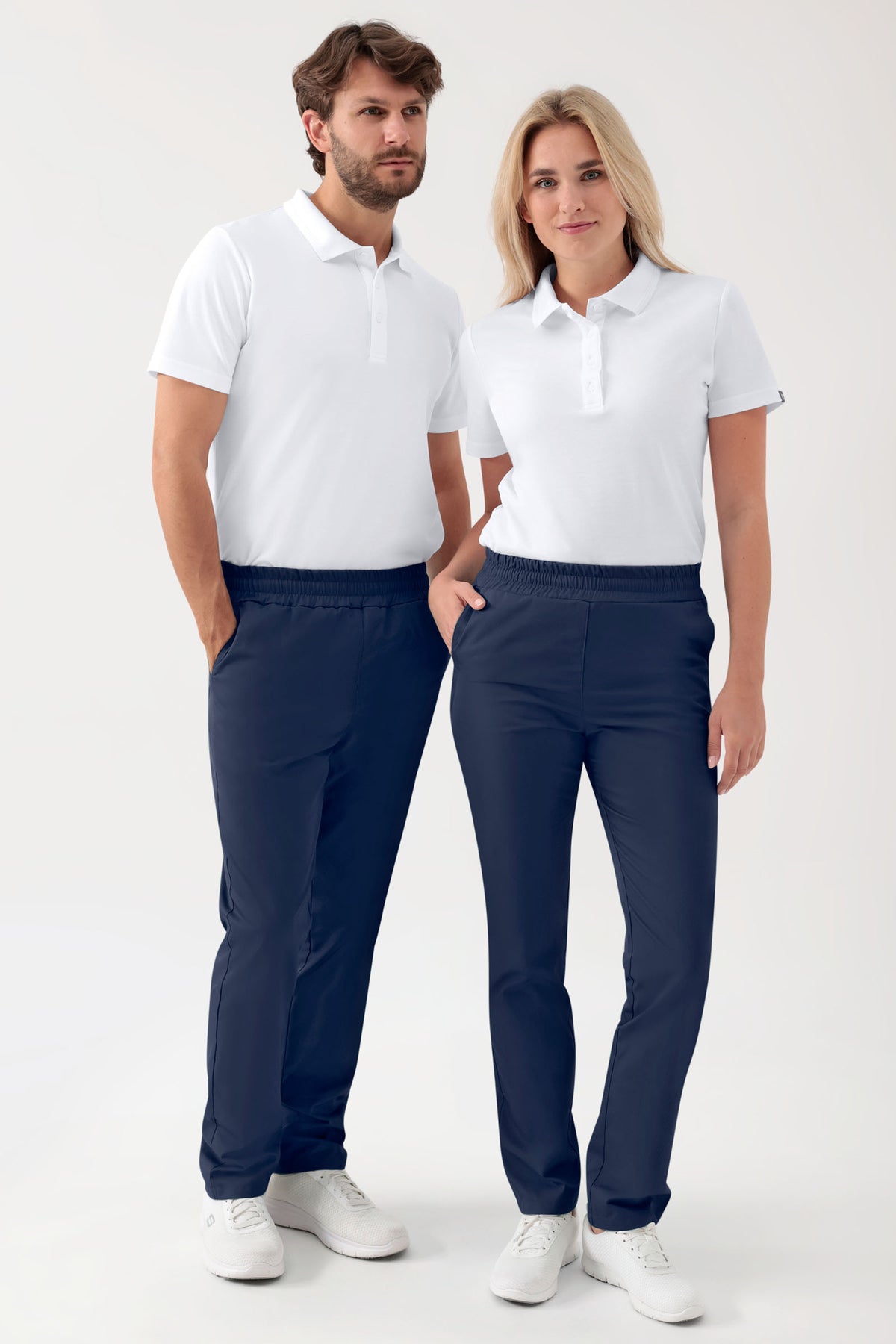 GREEN Pantalon Stretch mixte - Ceinture élastiquée navy