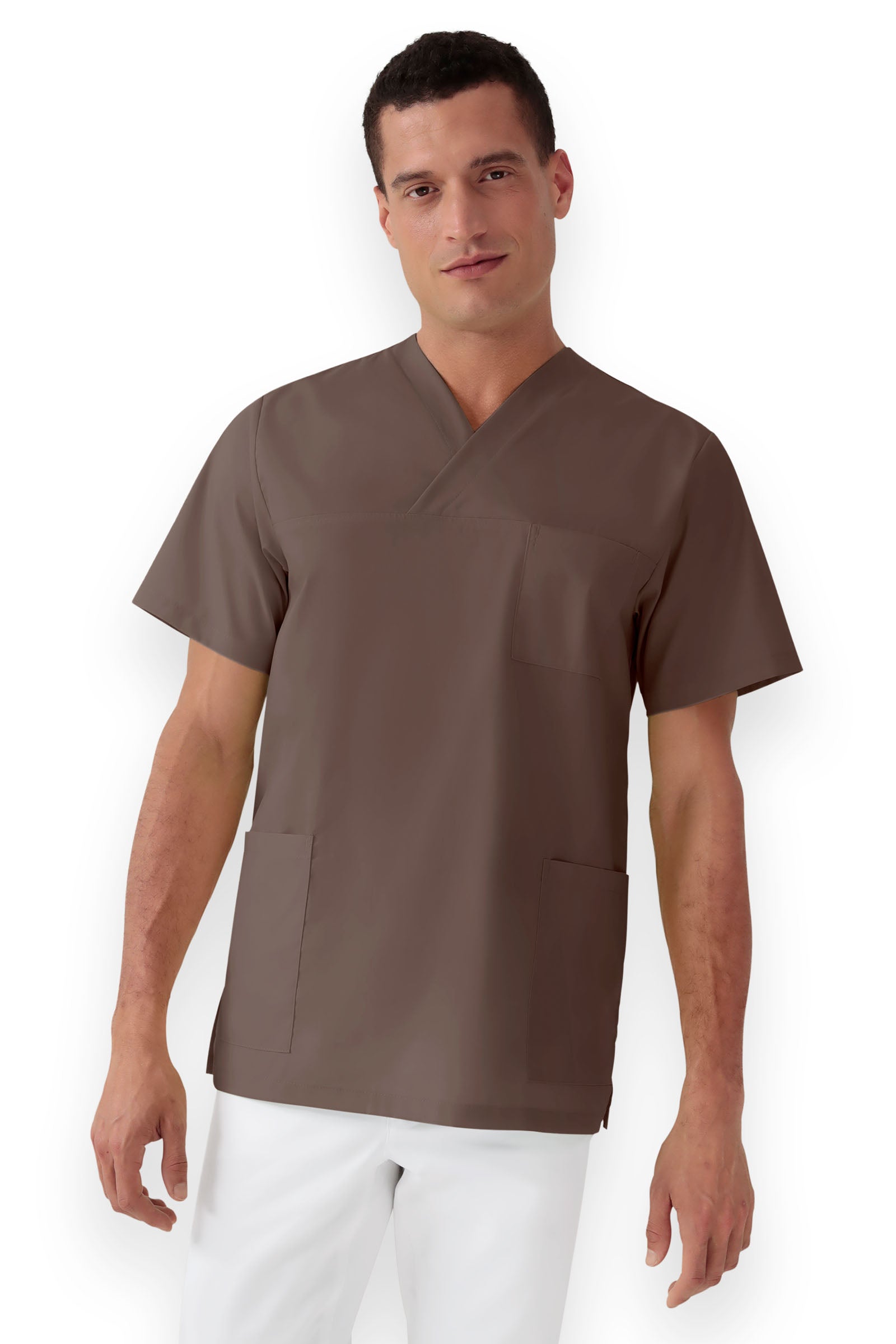 Tunique Stretch mixte - Col V taupe foncé