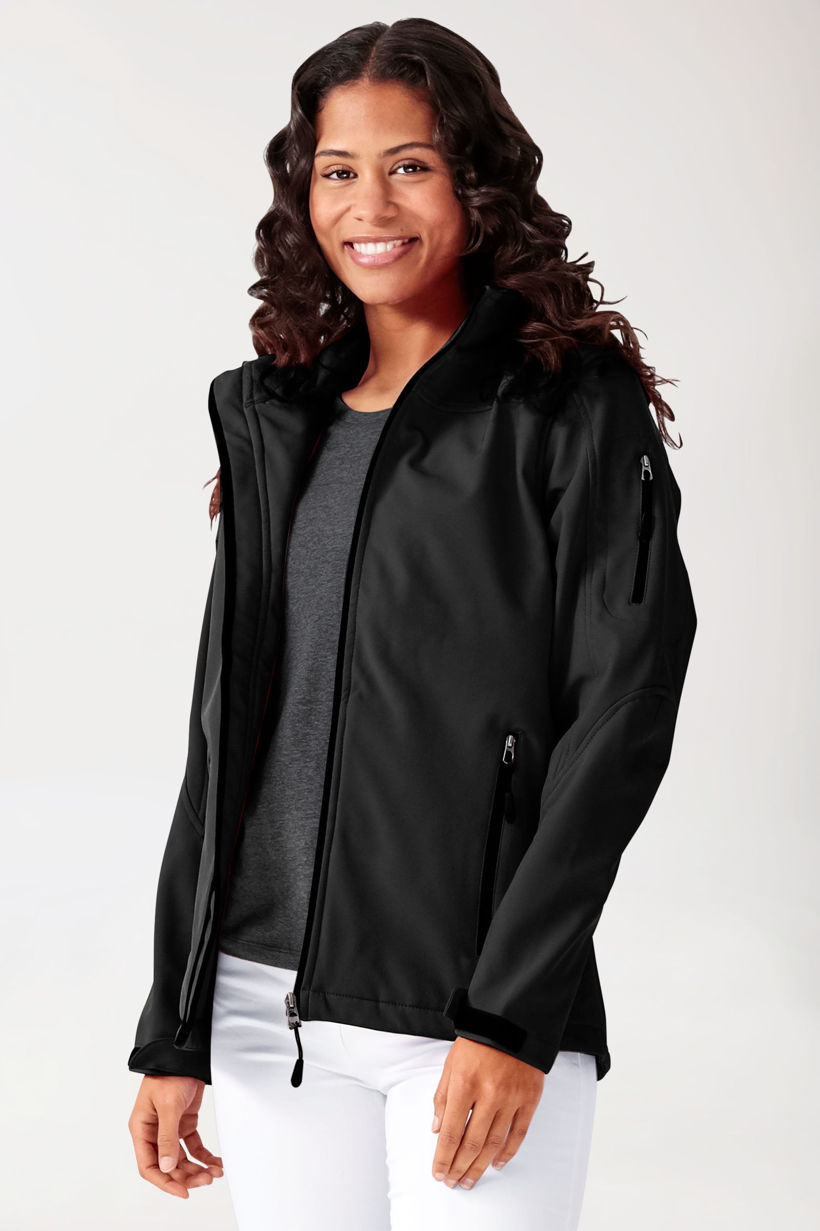 Softshell Veste mixte - à capuche noir