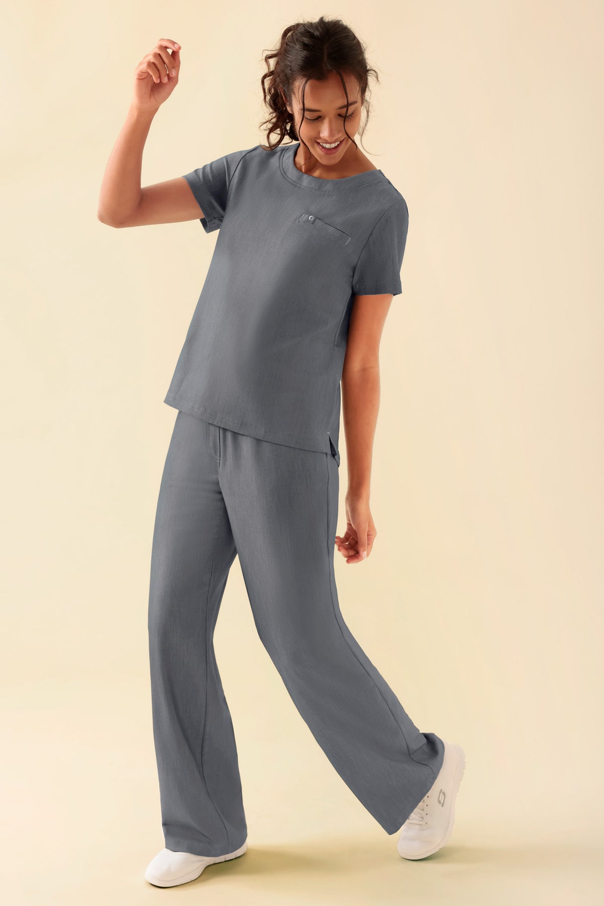 KAERE T-shirt Femme - Encoloure ronde gris chiné