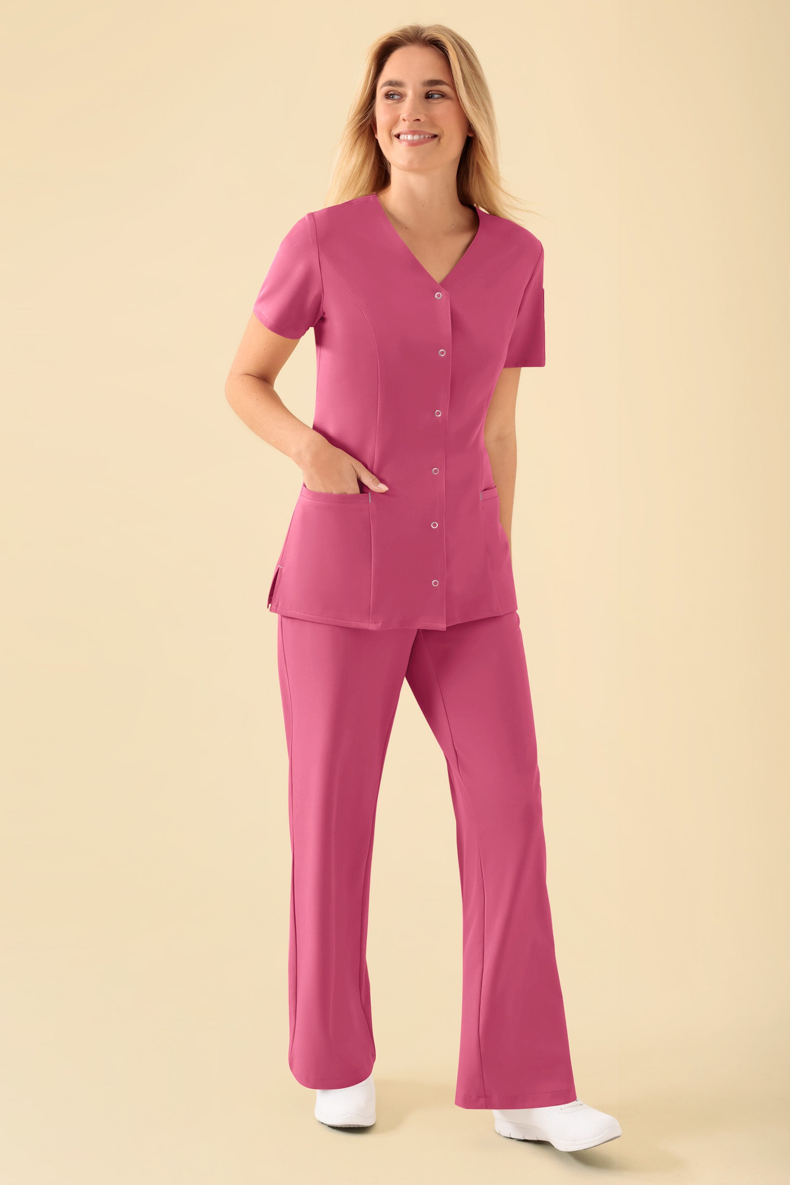 KAERE Blouse Femme - Patte de boutonnage bois de rose