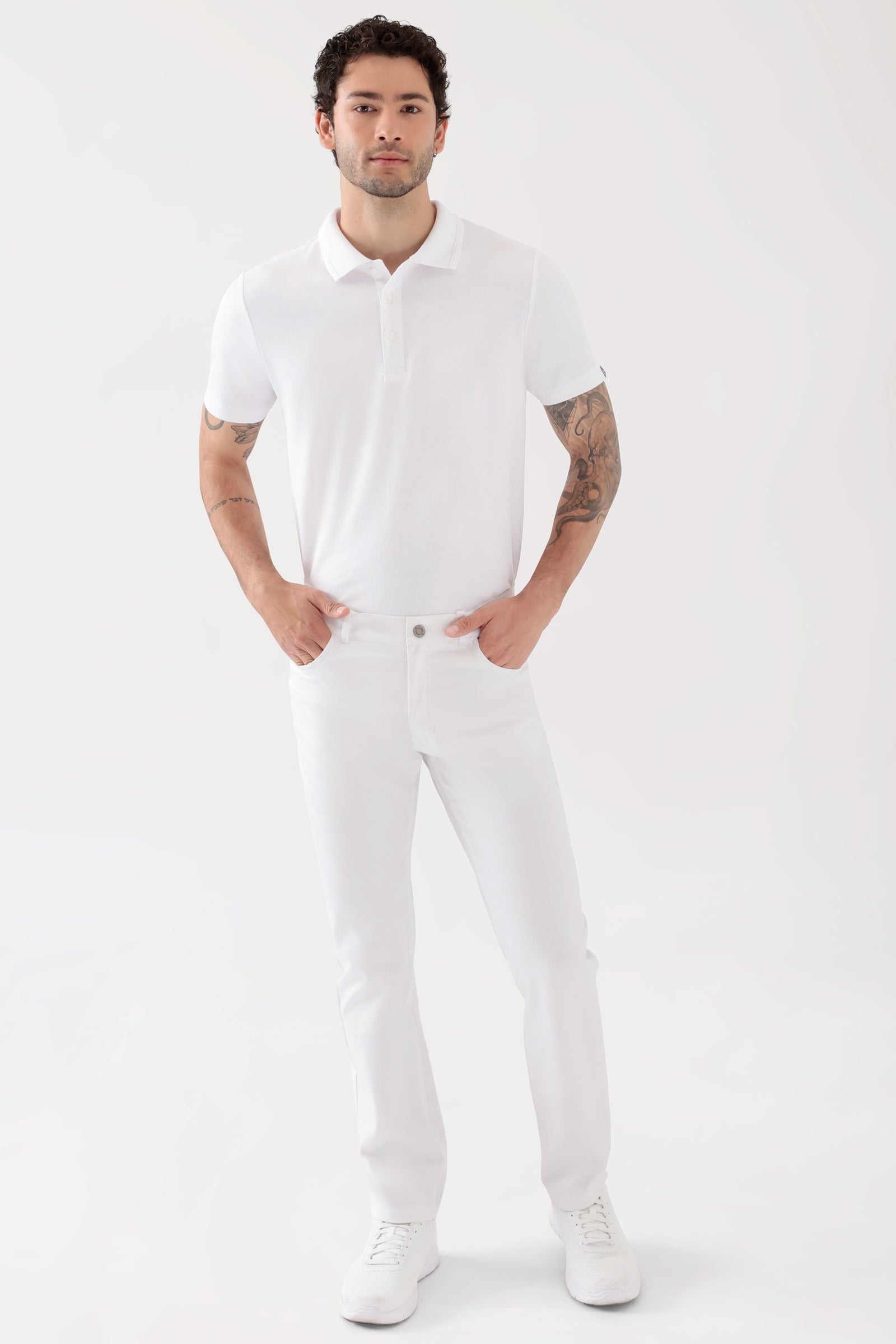 COMFY FLEX Pantalon 5 poches Homme - Jambe droite blanc