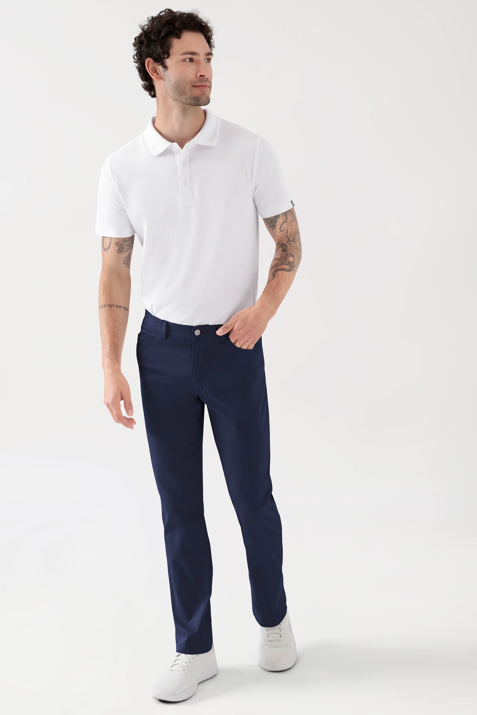 COMFY FLEX Pantalon 5 poches Homme - Jambe droite navy
