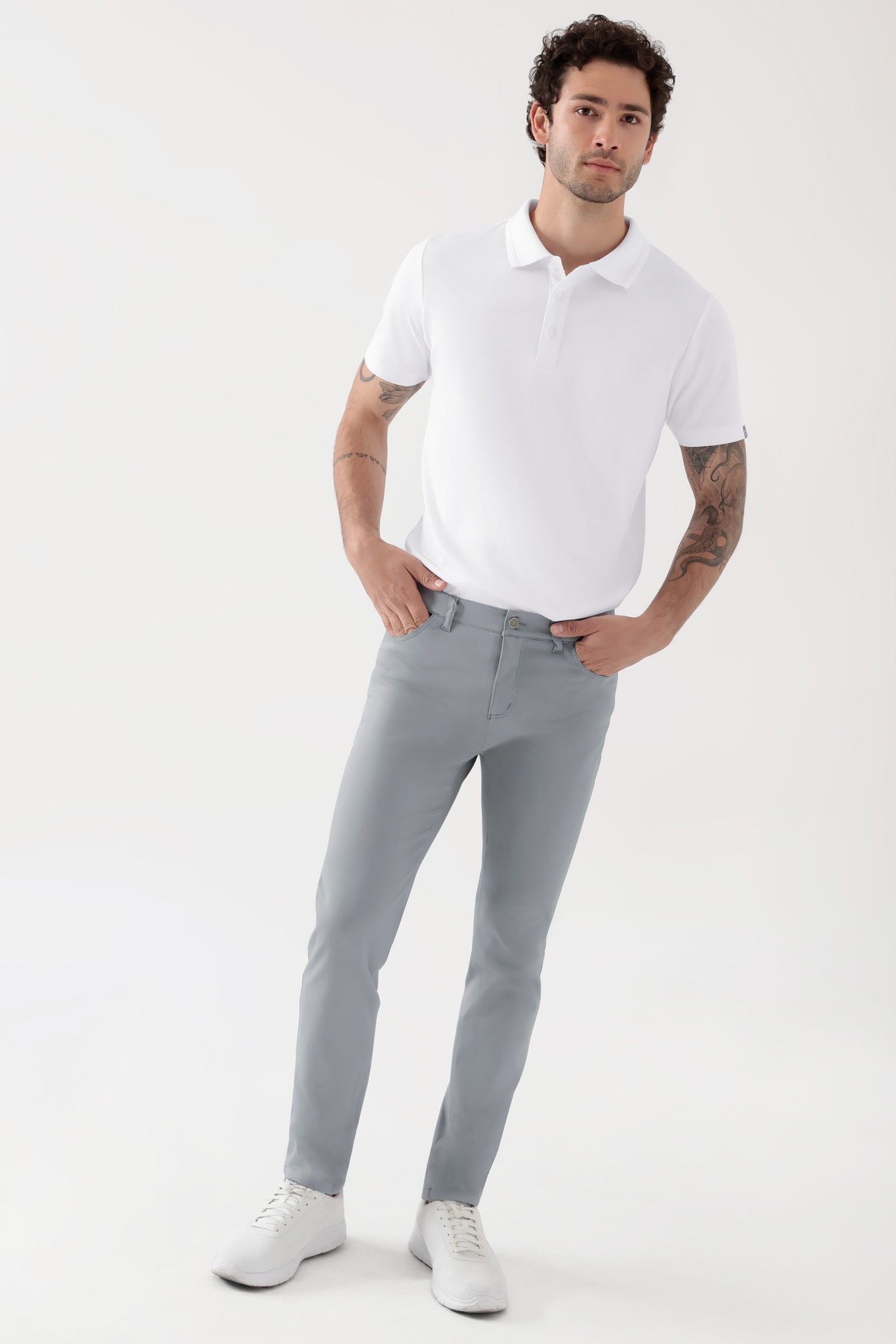 COMFY FLEX Pantalon 5 poches Homme - Jambe slim gris