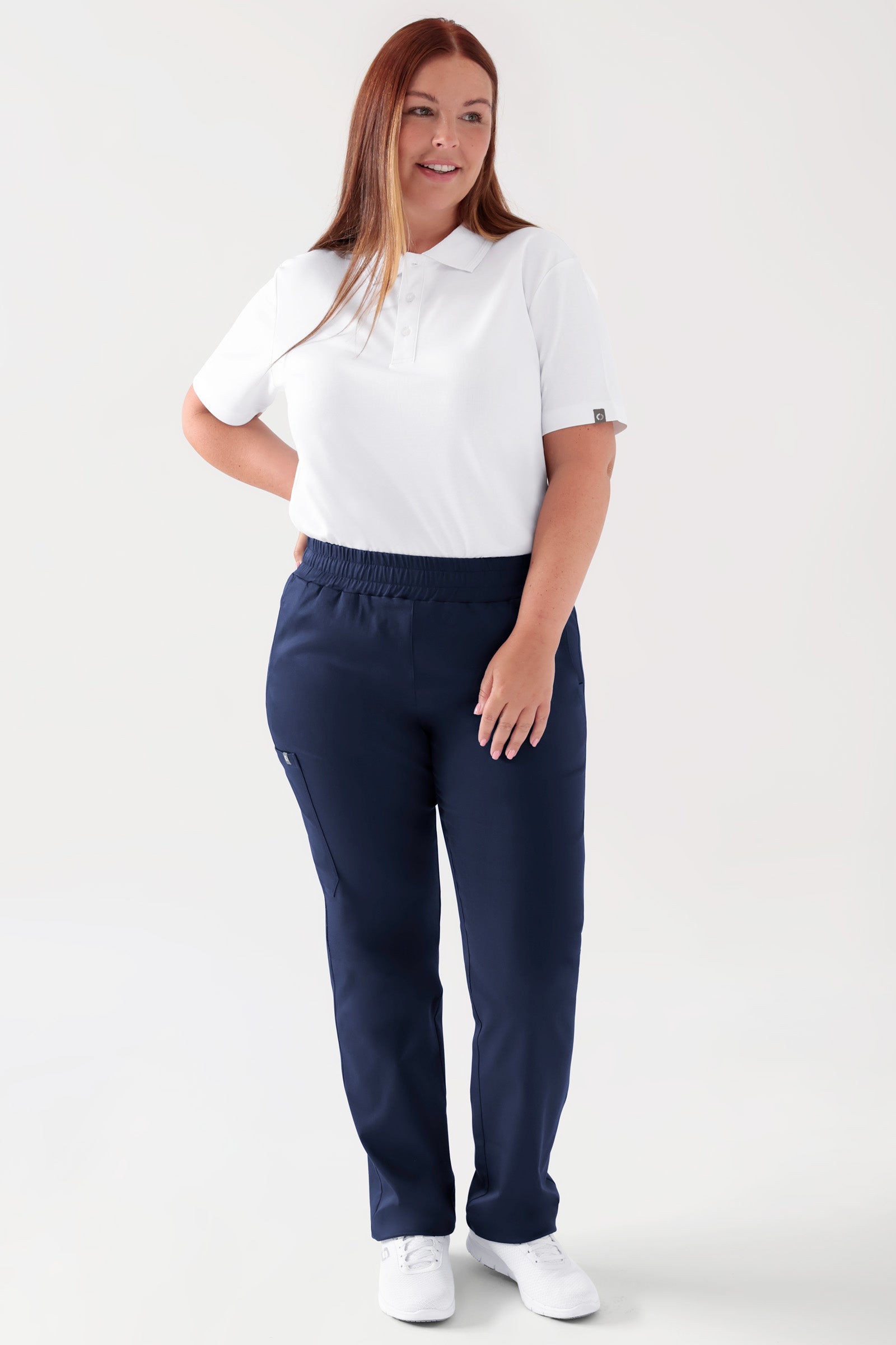 COMFY FLEX Pantalon Stretch mixte - 1/1 longueur navy, Vue de face Le mannequin mesure 173 cm et porte la taille L