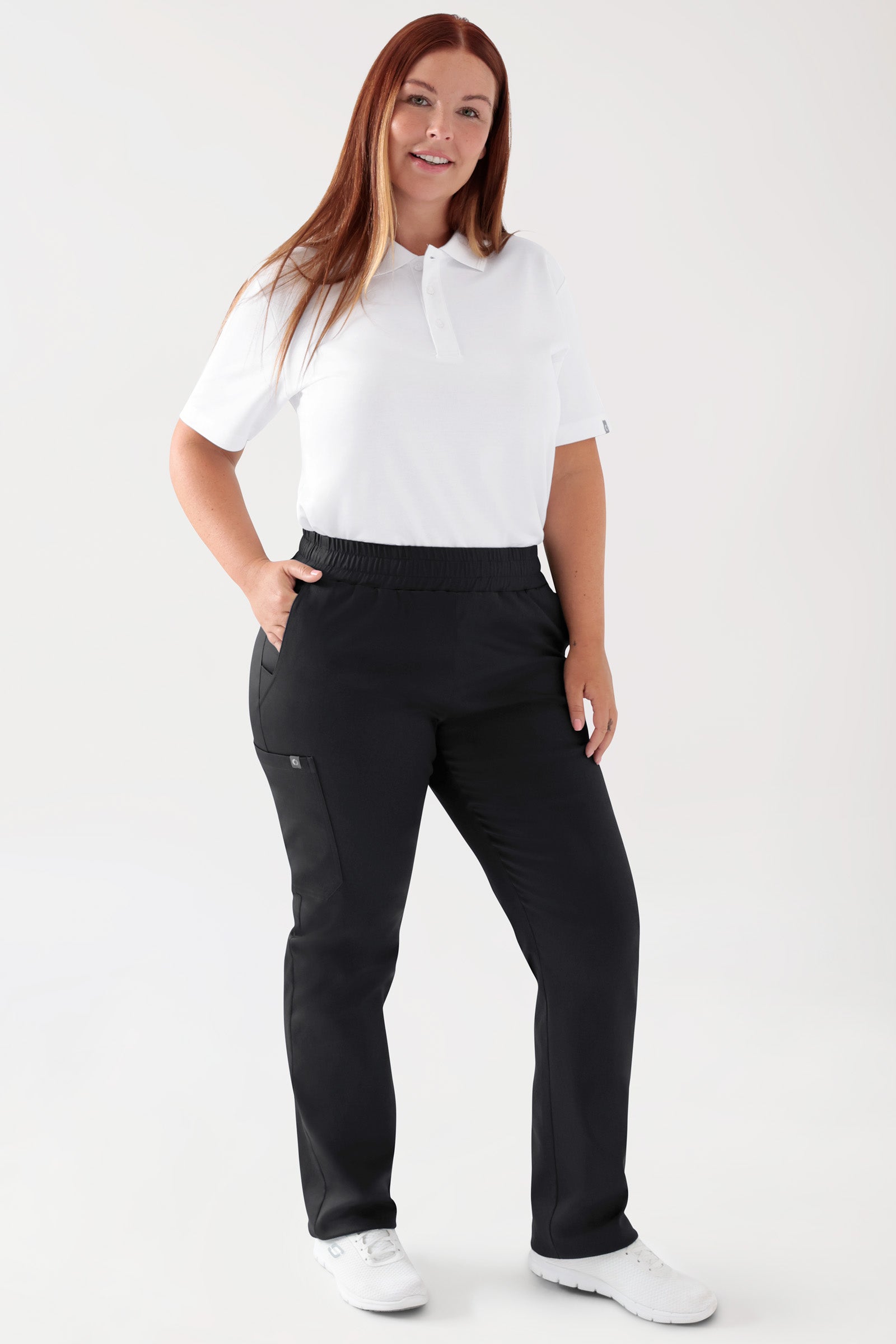 COMFY FLEX Pantalon Stretch mixte - 1/1 longueur noir, Vue de face Le mannequin mesure 173 cm et porte la taille L
