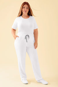 KAERE Pantalon Femme - sans poche cargo blanc