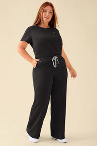 KAERE Pantalon Femme - large jambe noir