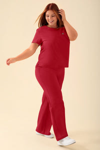 KAERE T-shirt Femme - Encoloure ronde rouge