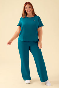 KAERE T-shirt Femme - Encoloure ronde pétrole