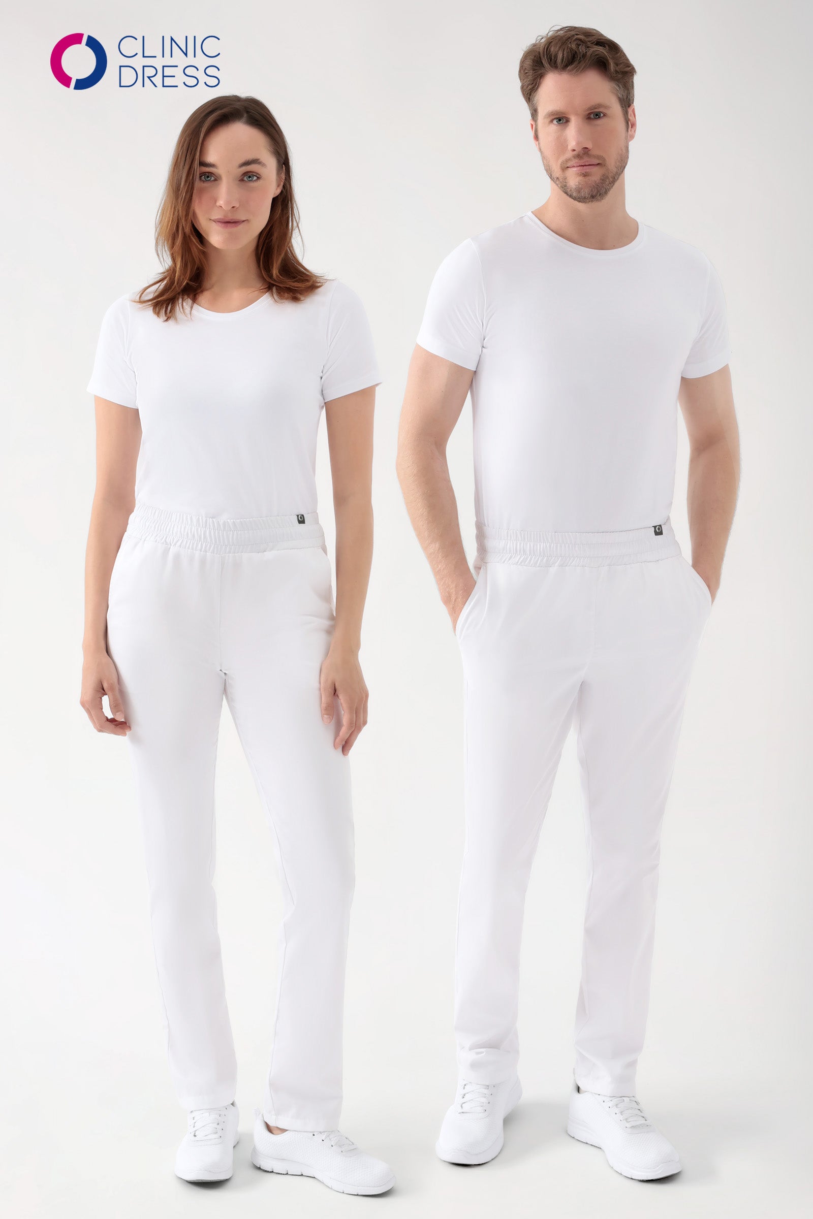 CORE Pantalon mixte - Taille haute blanc