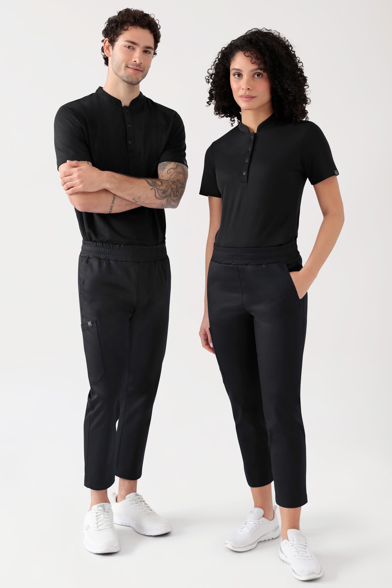 COMFY FLEX Pantalon Stretch mixte - 7/8 longueur noir, Vue de face 