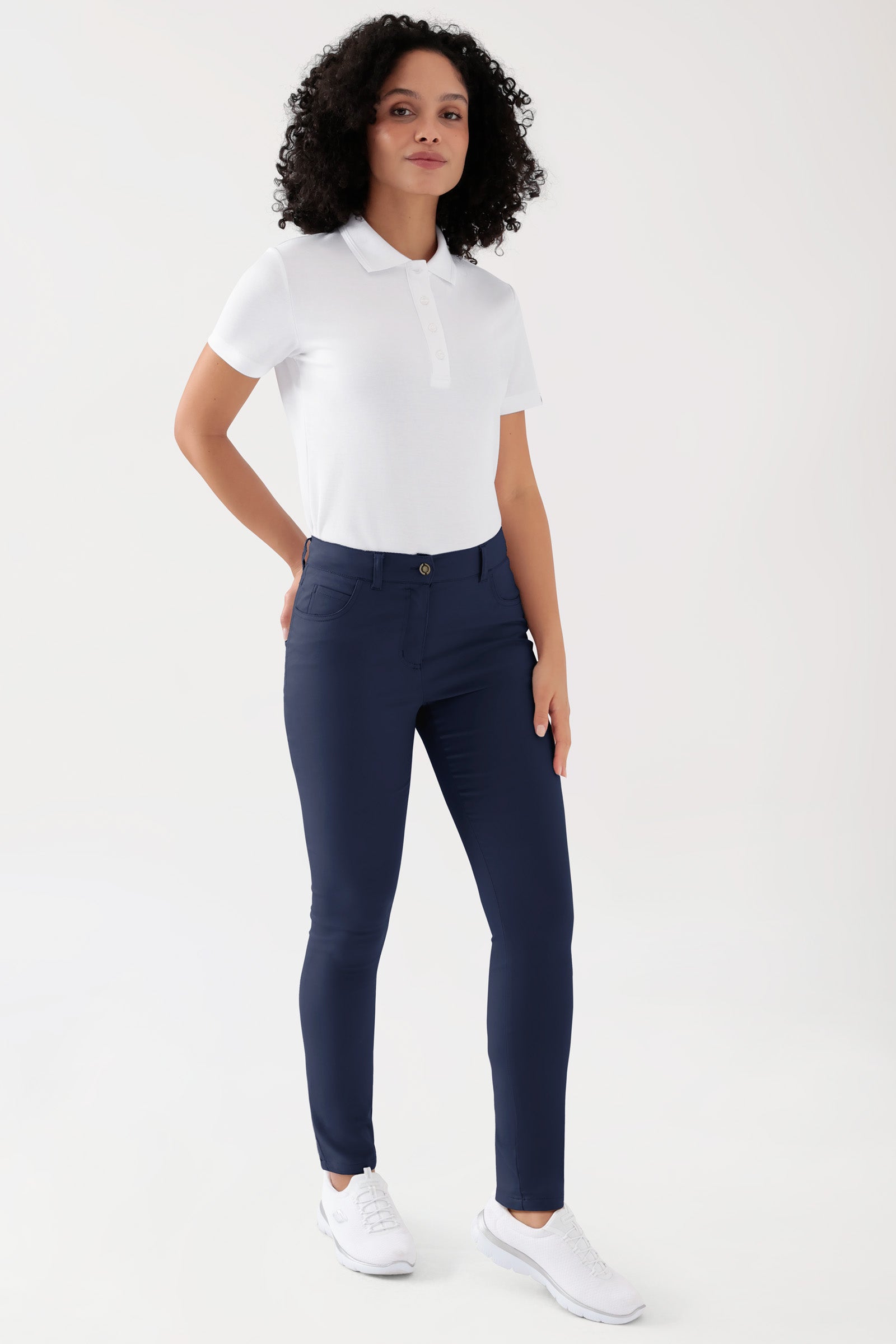 COMFY FLEX Pantalon 5 poches Femme - Jambe slim navy