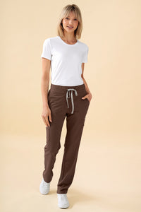 KAERE Pantalon Femme - avec poches cargo coffee