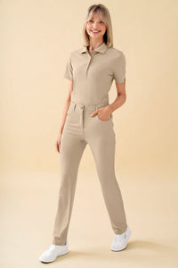 KAERE Pantalon Femme - 5 poches sable