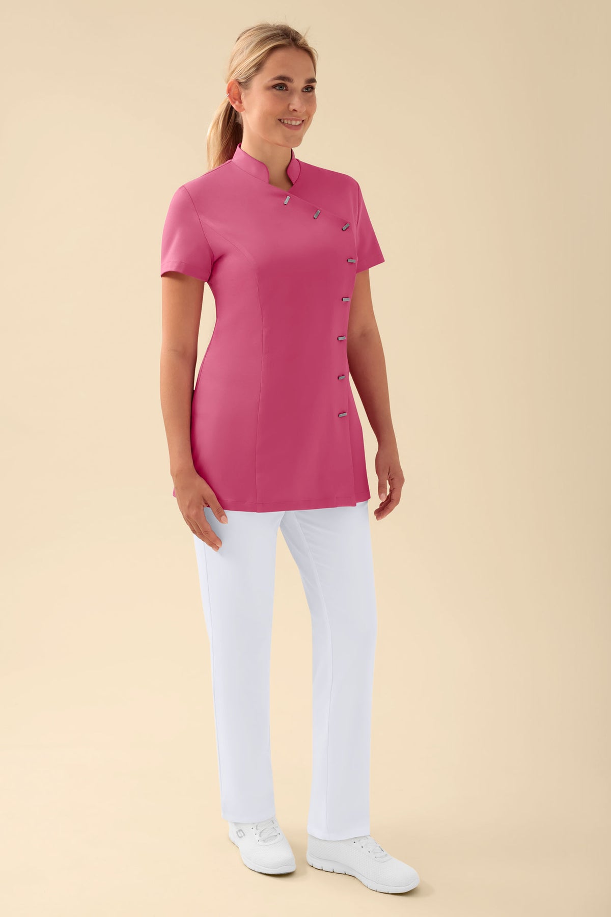 KAERE Blouse Femme - boutonnage asymétrique bois de rose