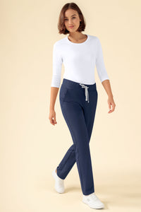 KAERE Pantalon Femme - sans poche cargo bleu navy