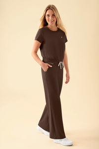 KAERE Pantalon Femme - large jambe coffee