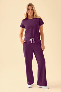 KAERE Pantalon Femme - large jambe prune
