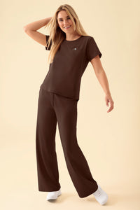 KAERE T-shirt Femme - Encoloure ronde coffee