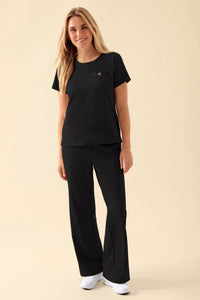 KAERE T-shirt Femme - Encoloure ronde noir