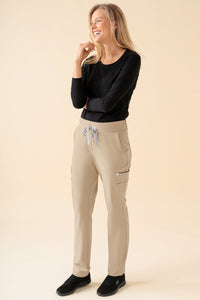 KAERE Pantalon Femme - avec poches cargo sable