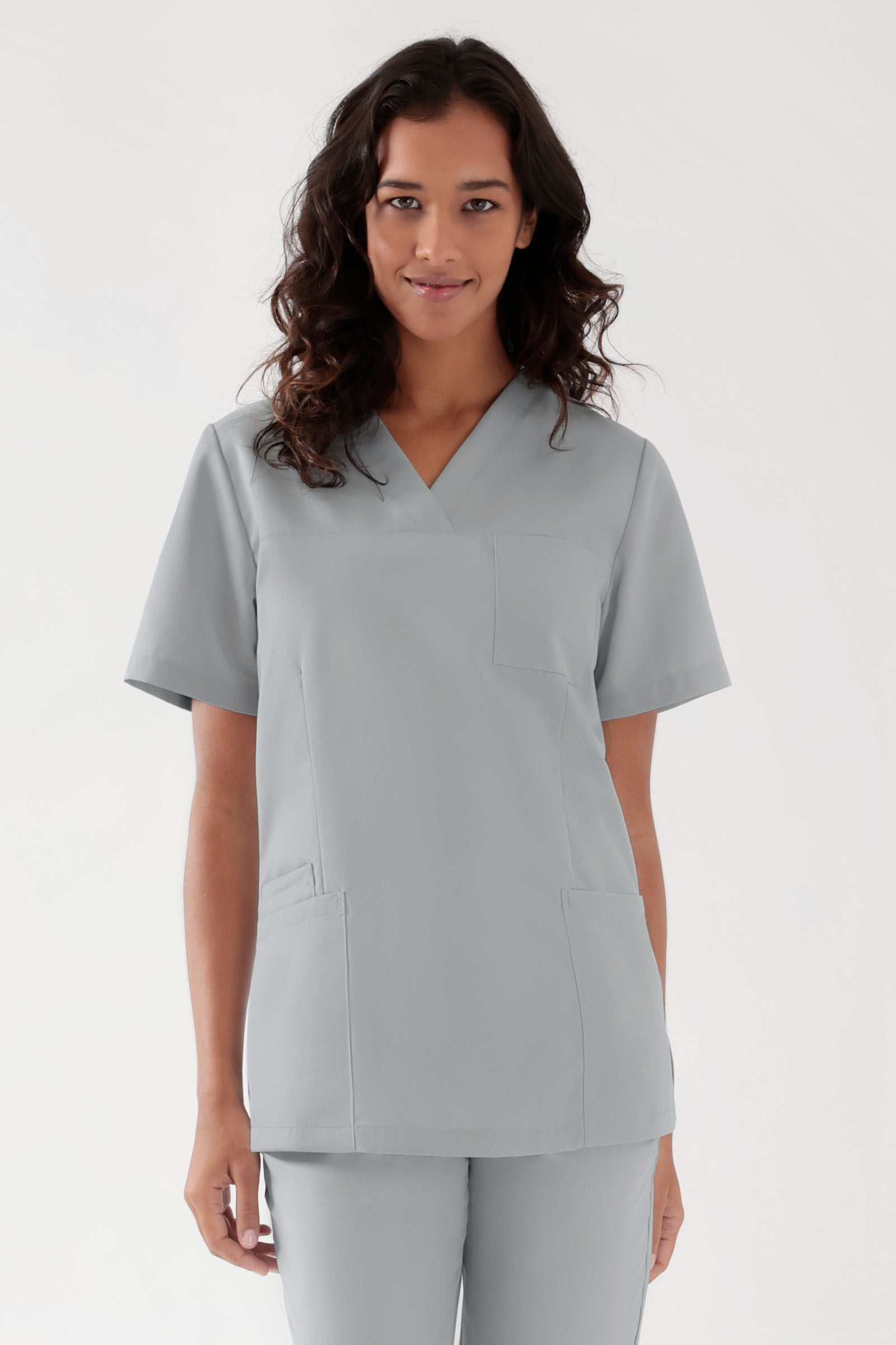 TENCEL™ Tunique Femme - Décolleté V gris perle