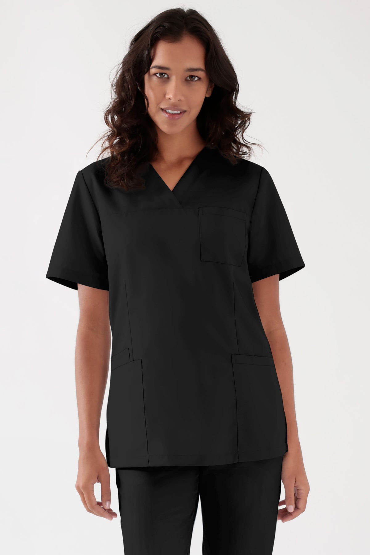 TENCEL™ Tunique Femme - Décolleté V noir, Vue de face 
