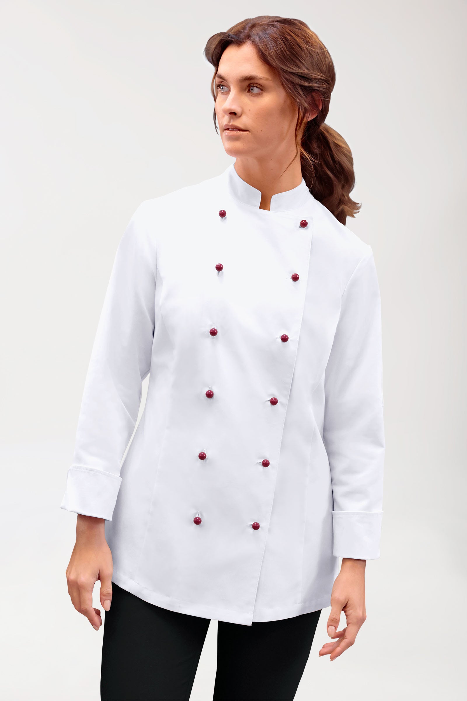 Gastro Veste de cuisine Femme - Patte 6 boutons - Manche longue blanc