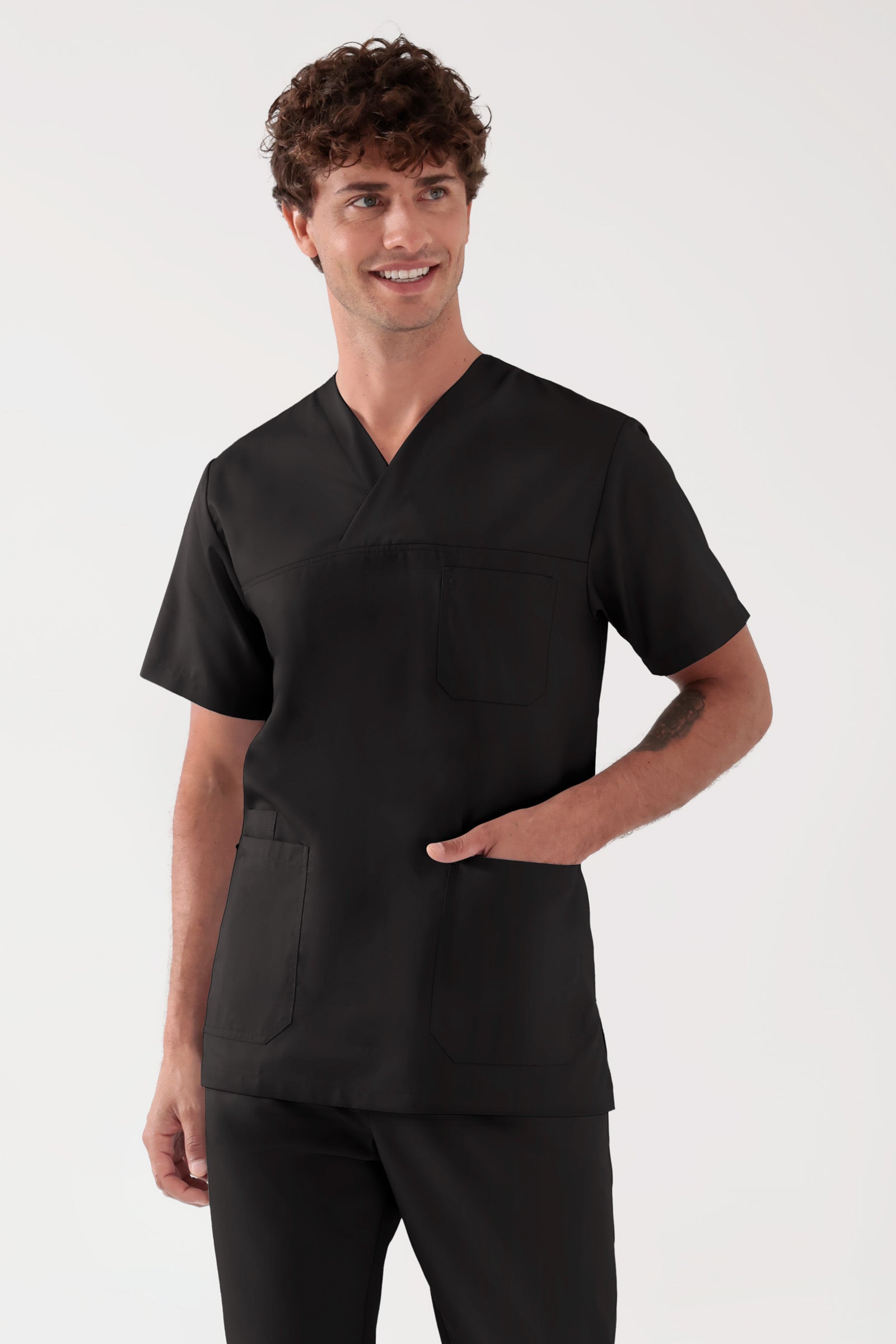 TENCEL™ Tunique Homme - Col V noir