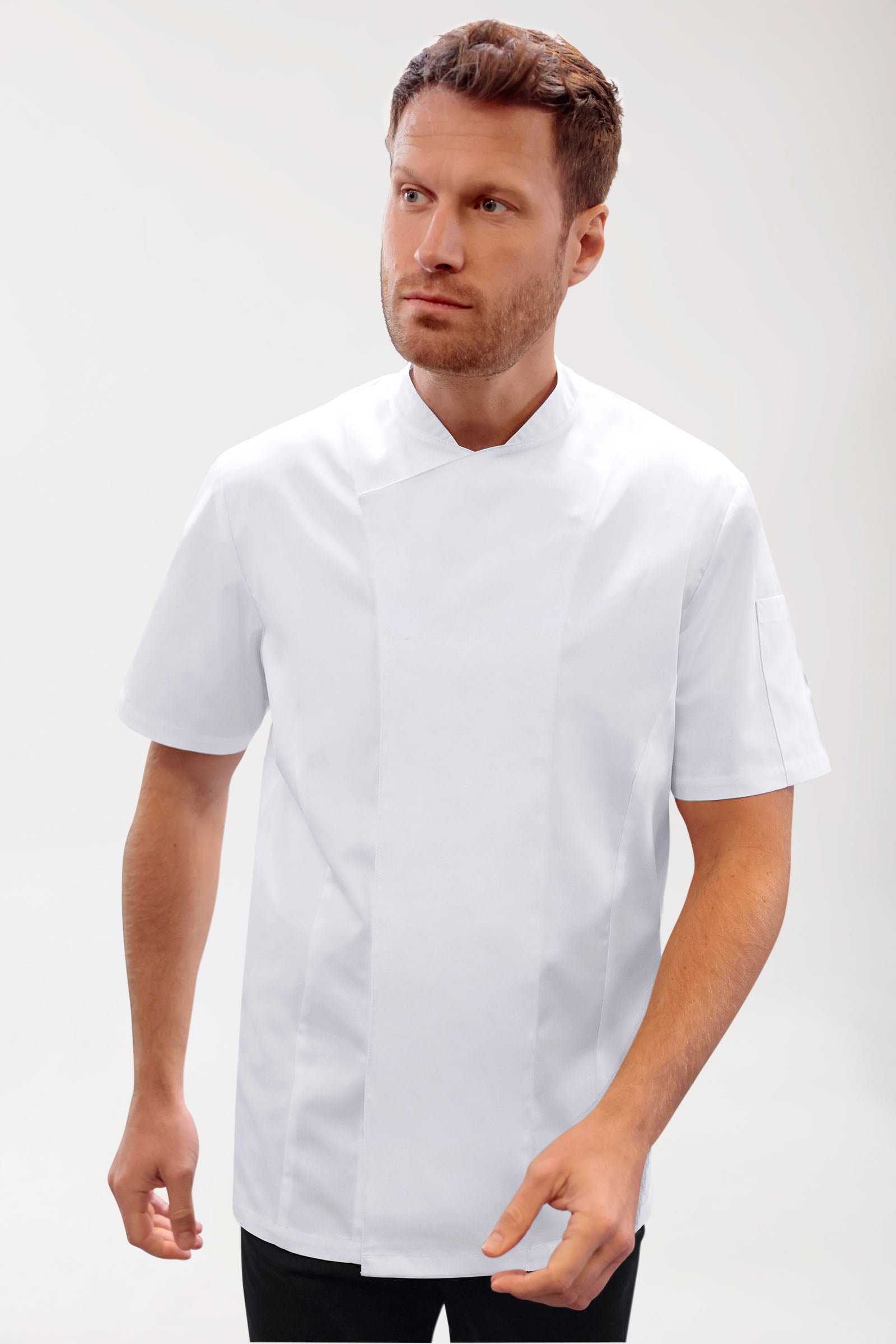 Gastro Veste de cuisine Homme - Patte 6 boutons - Manche courte blanc