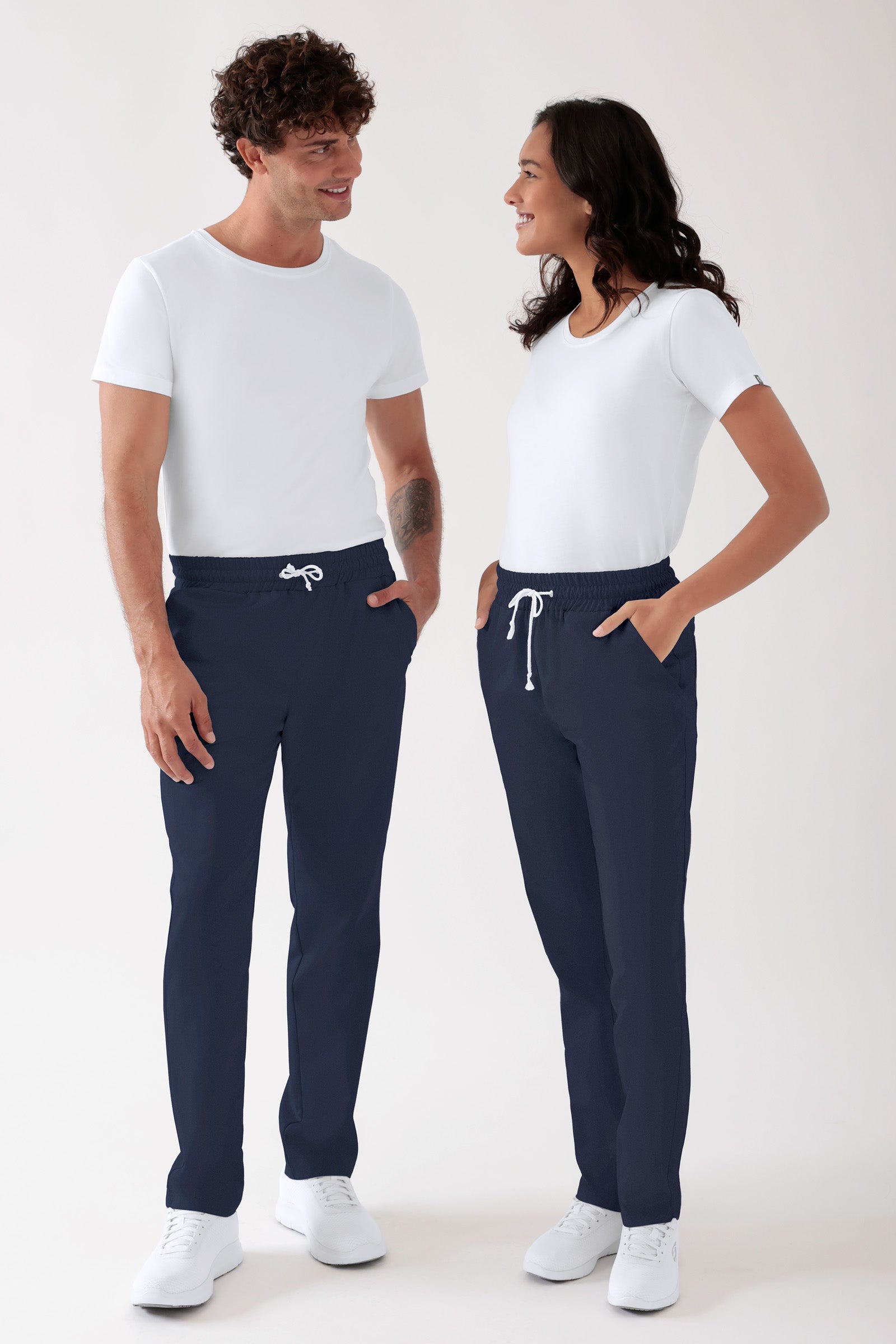 TENCEL™ Pantalon mixte - Ceinture élastique navy
