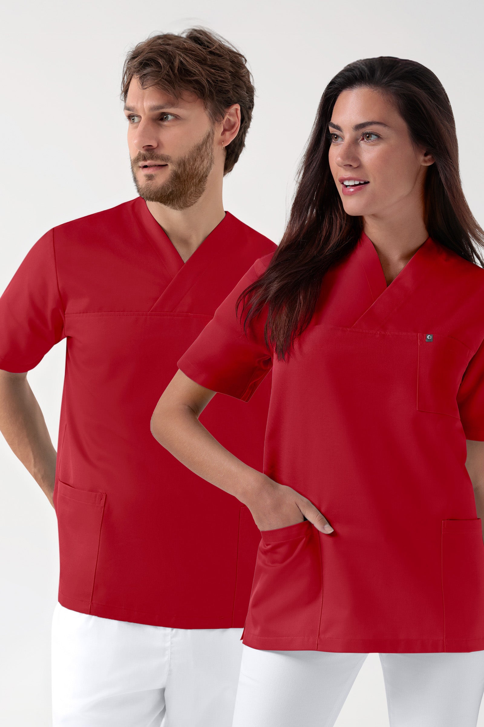 GREEN Tunique Stretch mixte - Décolleté V rouge