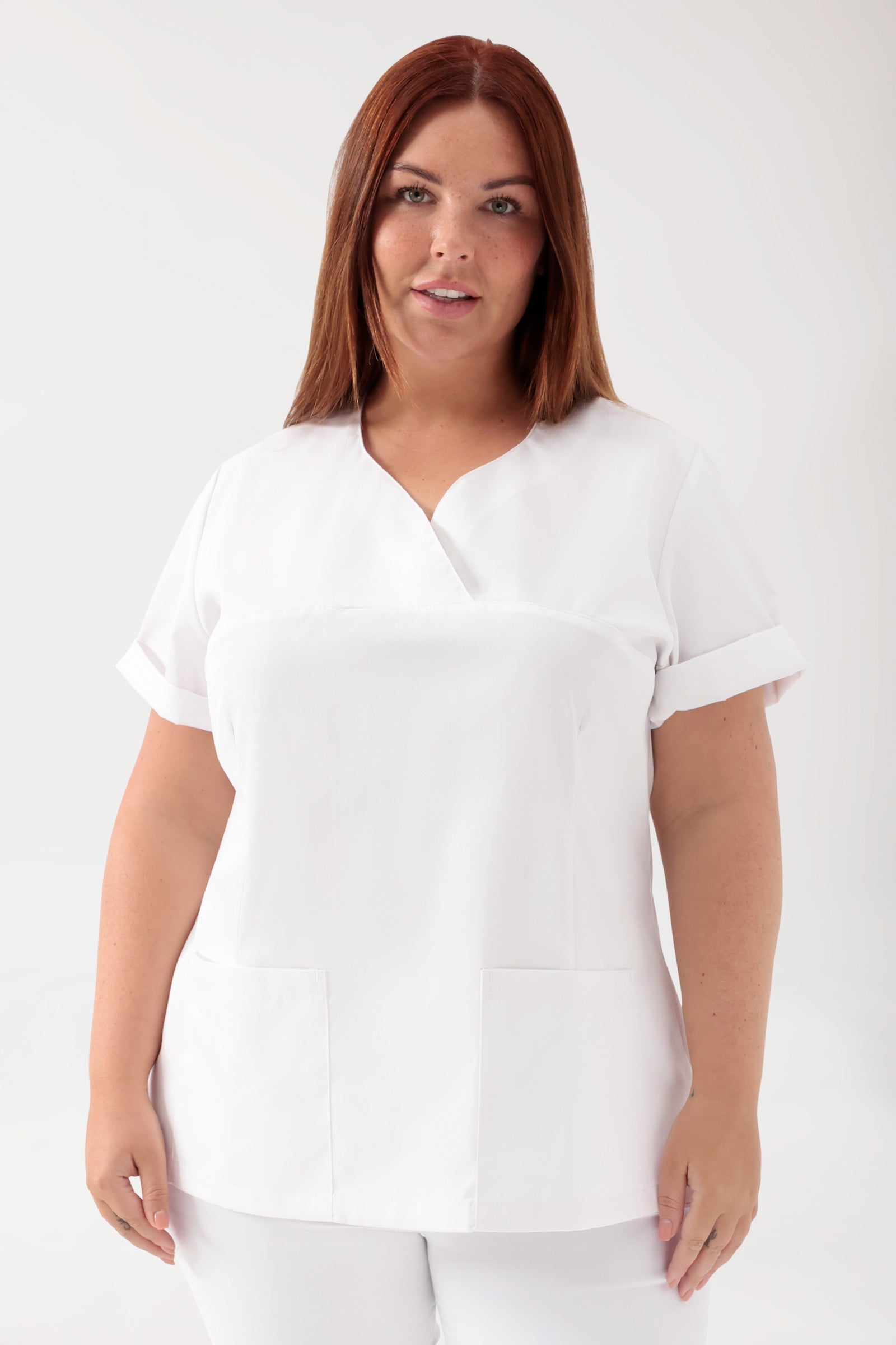 CORE Tunique Femme - Décolleté Cœur blanc, Vue de face 