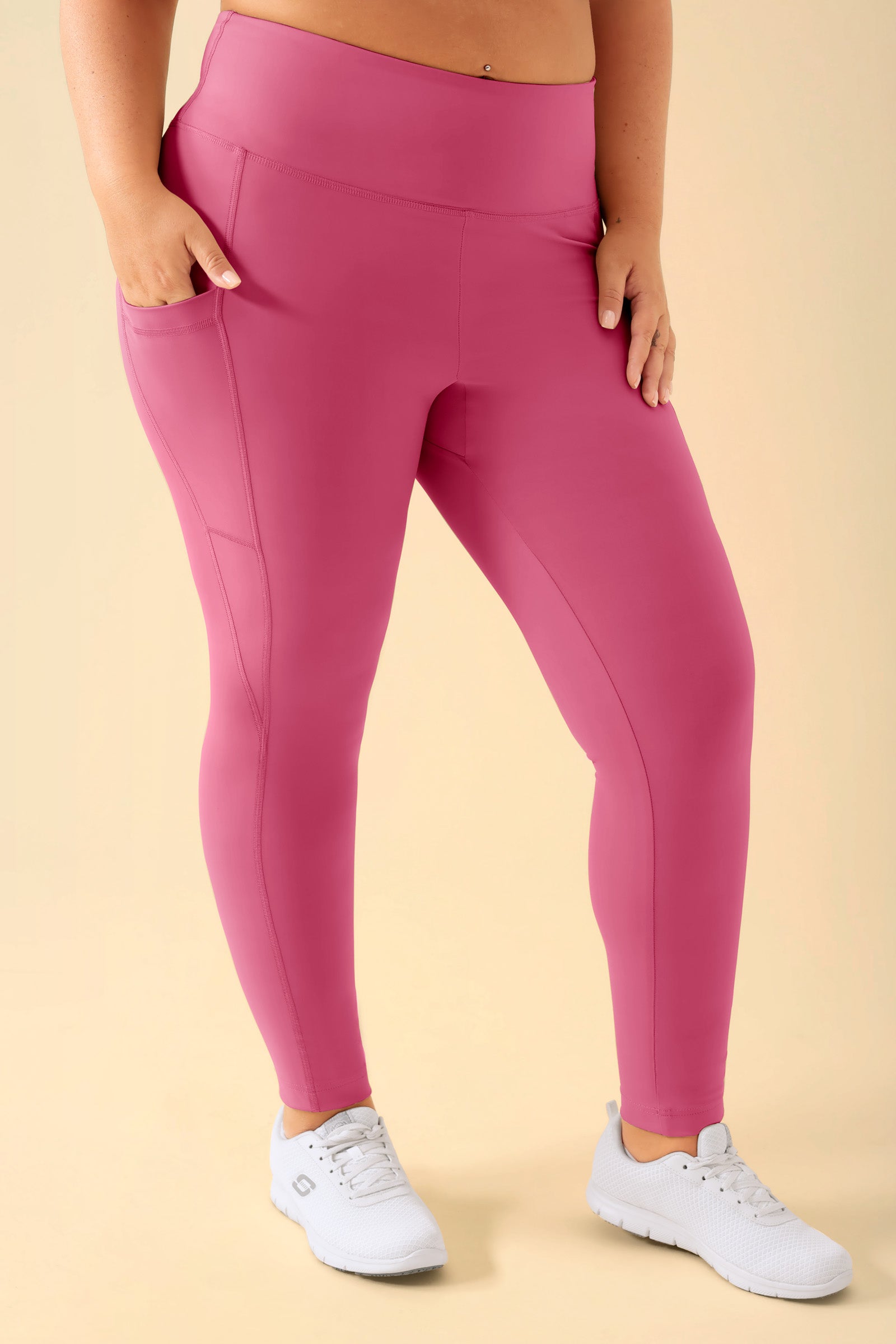 KAERE Leggings Femme - super élastique bois de rose, Vue de face 