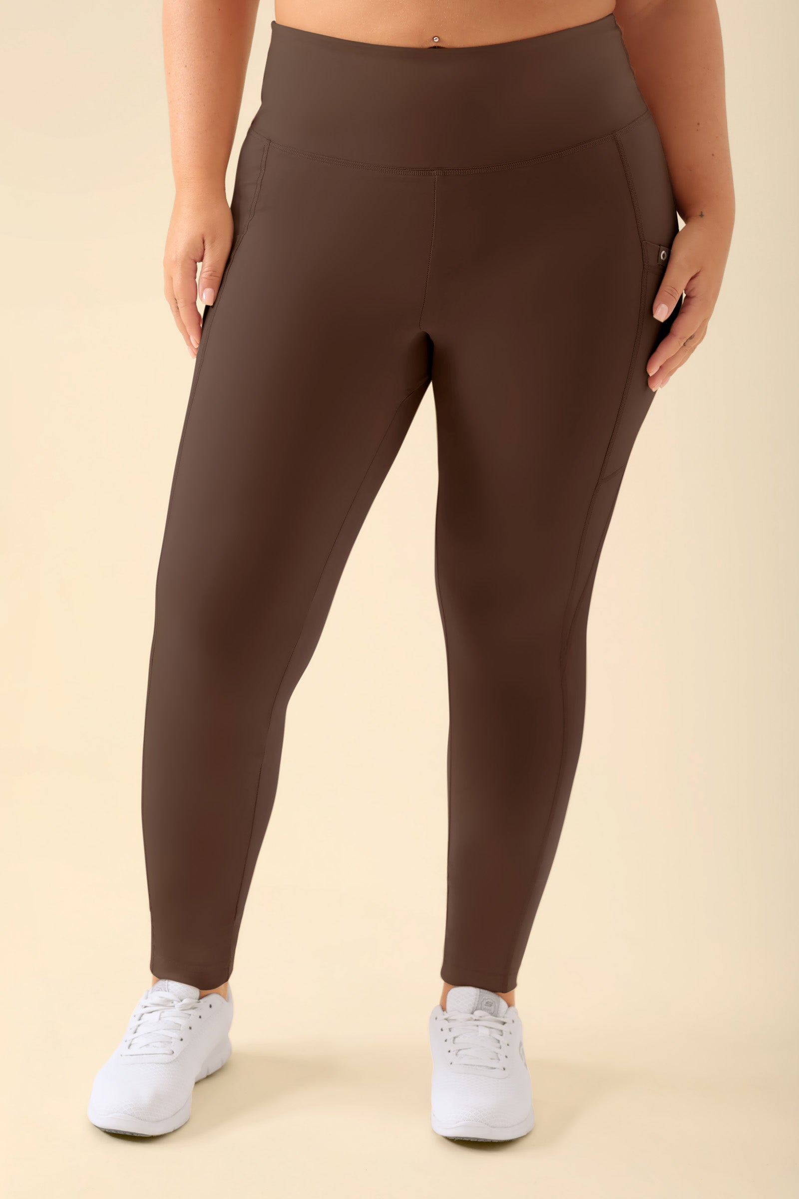 KAERE Leggings Femme - super élastique coffee, Vue de face 