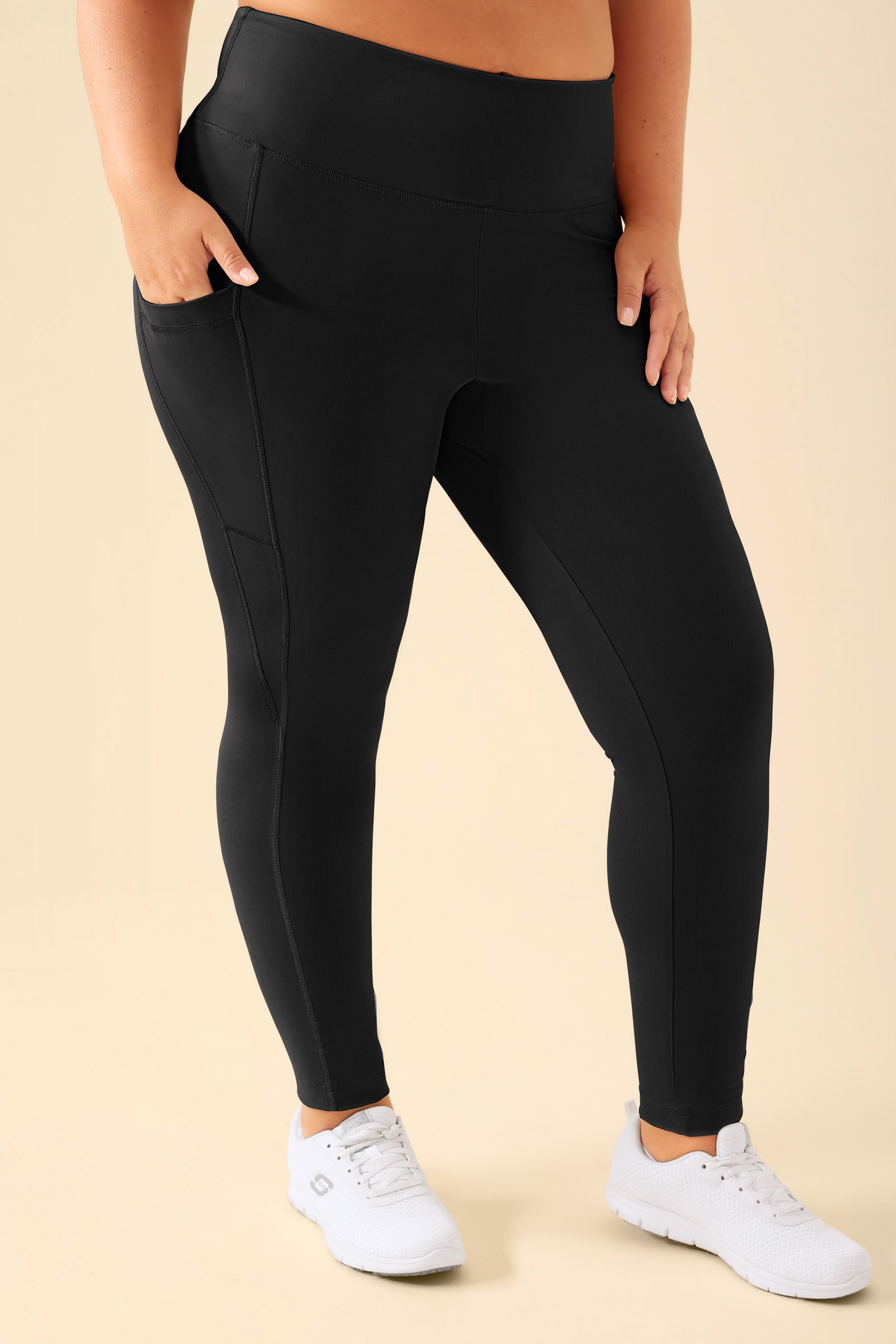 KAERE Leggings Femme - super élastique noir, Vue de face 