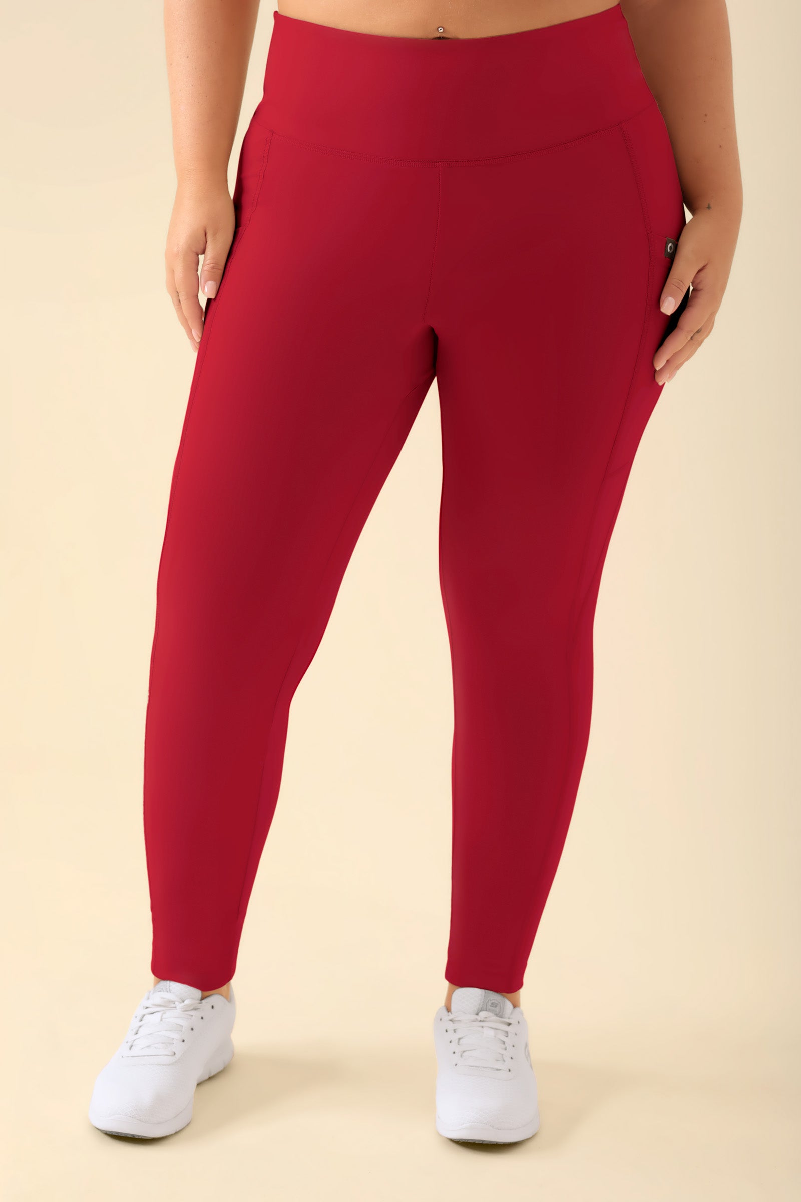 KAERE Leggings Femme - super élastique rouge, Vue de face 
