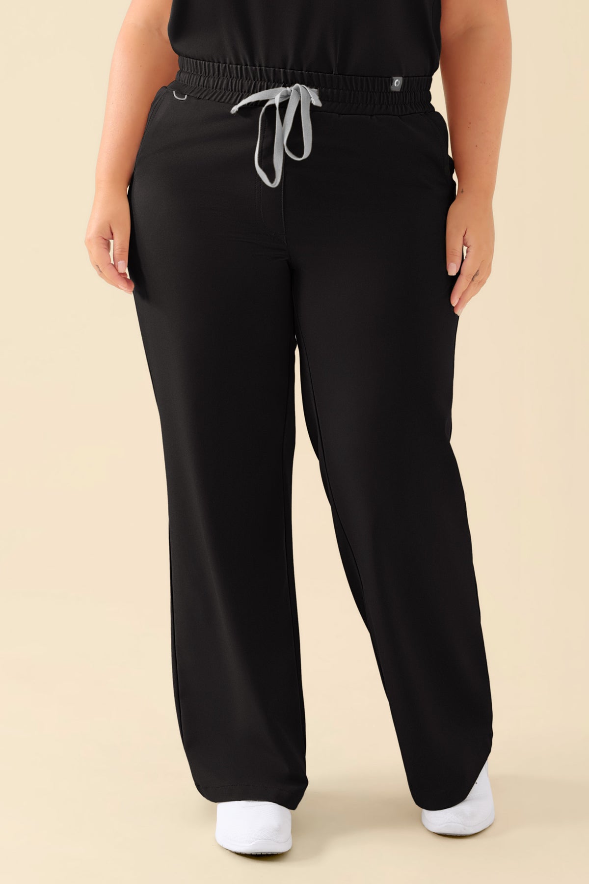 KAERE Pantalon Femme - large jambe noir, Vue de face 