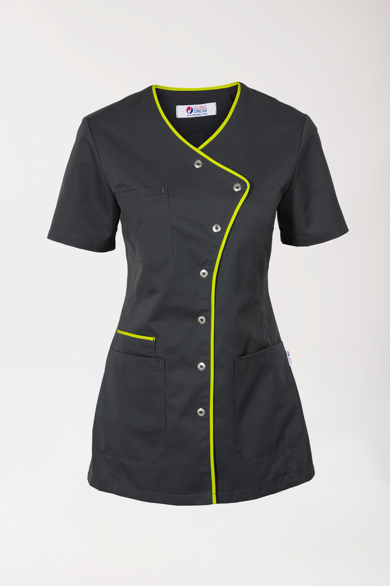 Tunique femme anthracite vert citron
