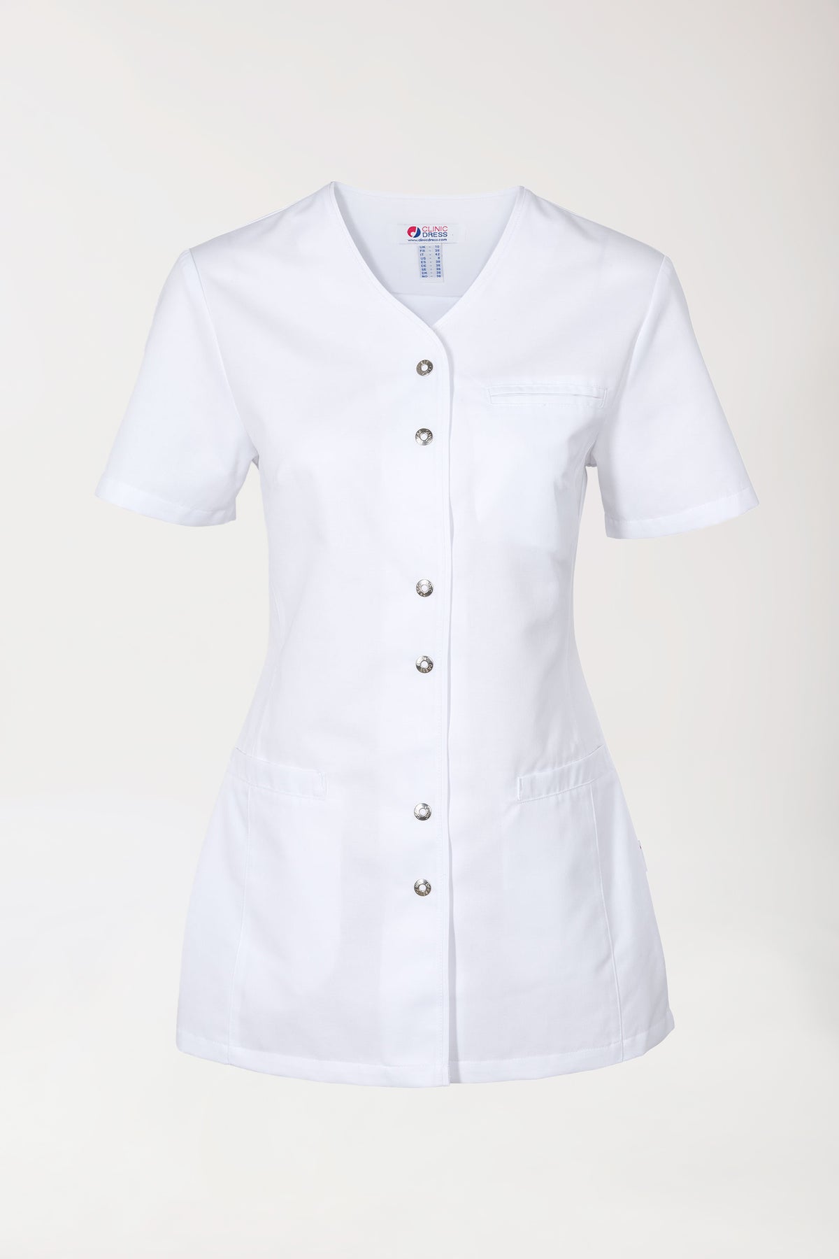 Blouse Beauté Femme - Patte de boutons-pression blanc