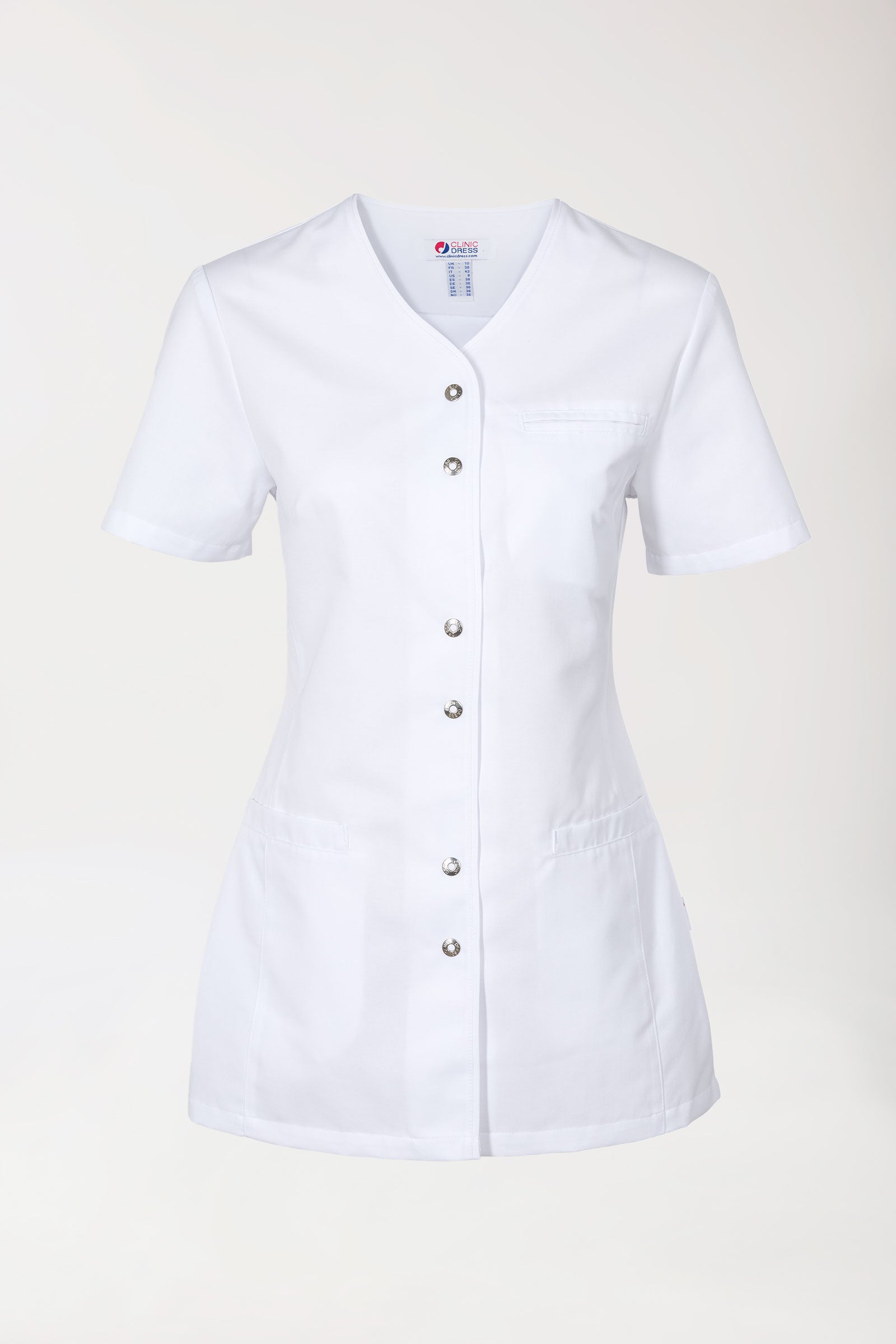 Blouse Beauté Femme - Patte de boutons-pression blanc