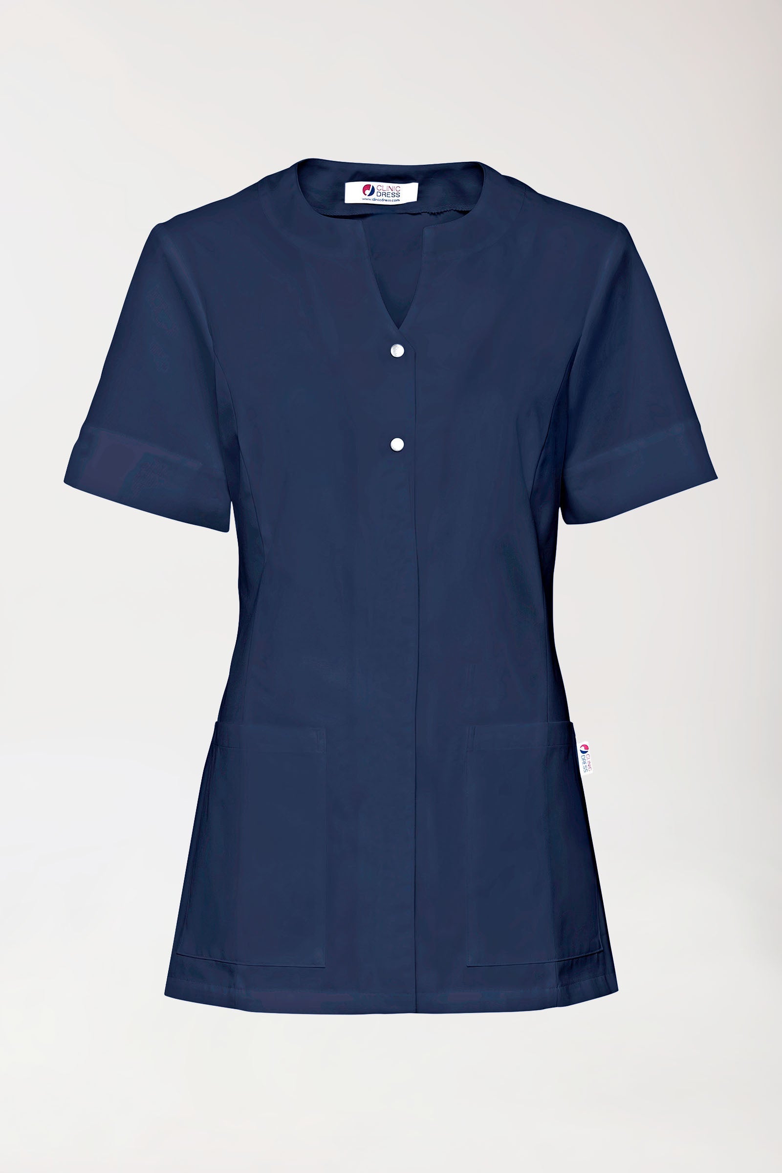 Blouse Beauté Femme - Boutonnage invisible bleu navy, Vue de face 