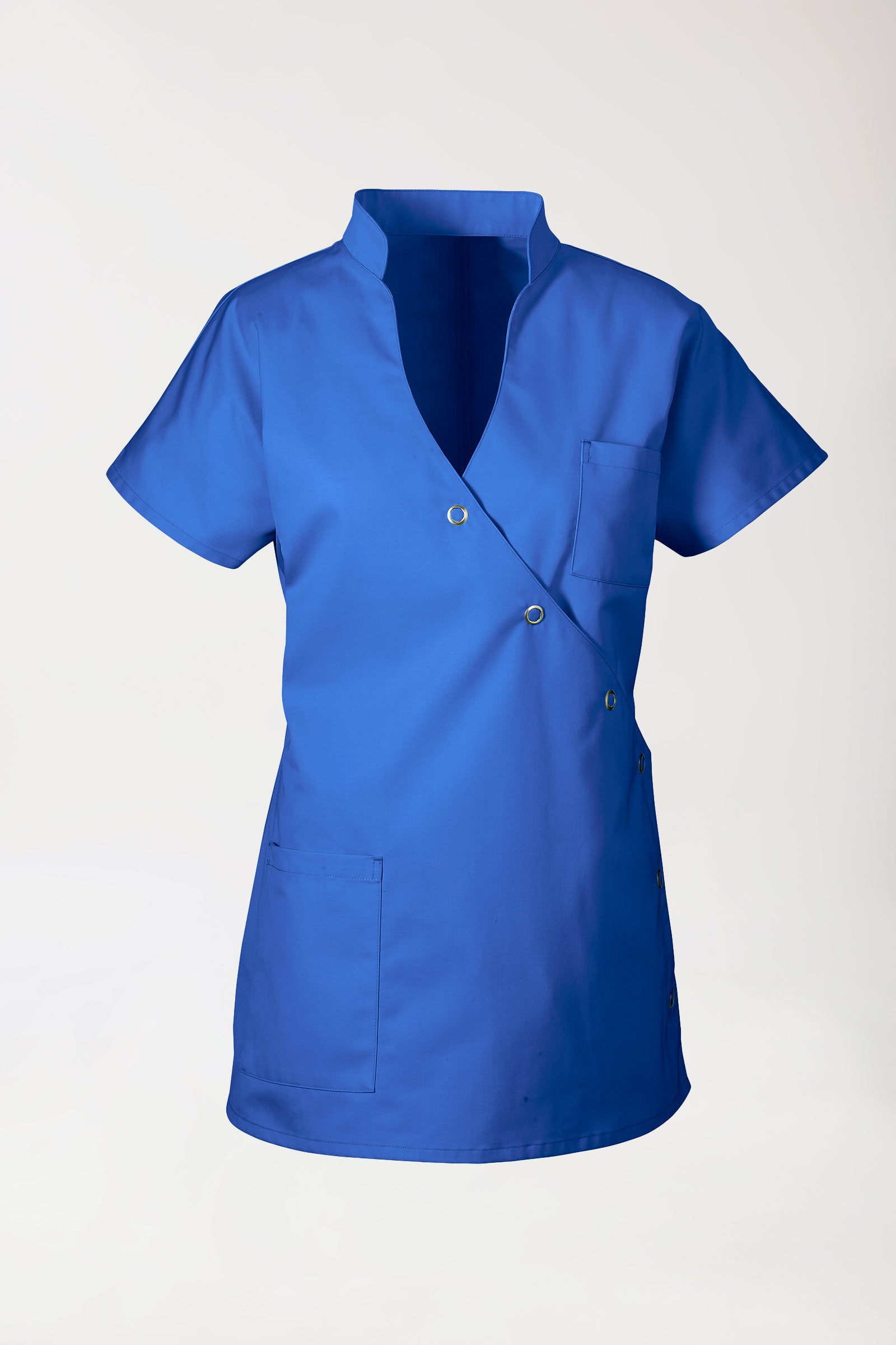 JUST STRONG Blouse Femme - Patte de boutonnage bleu roi