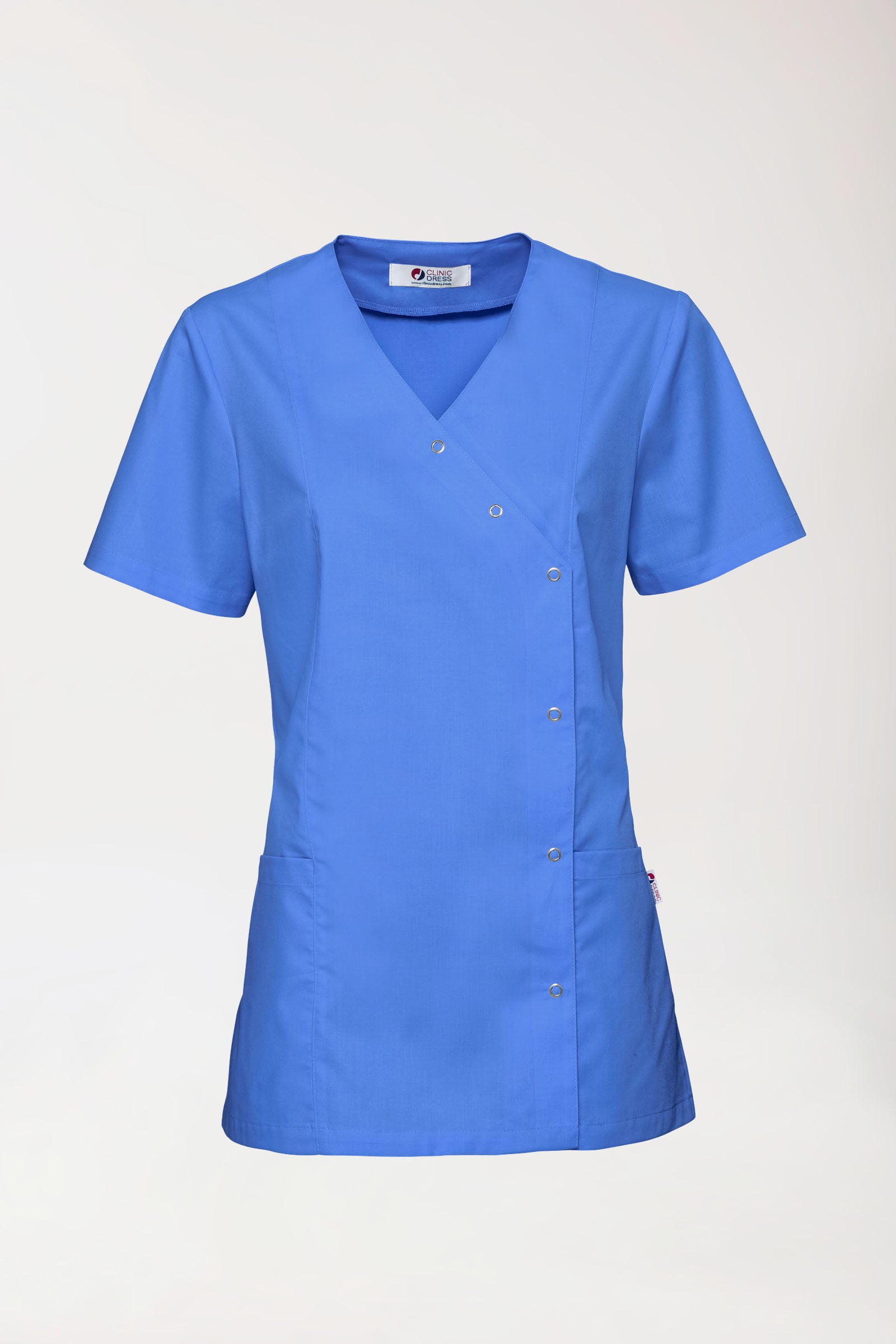 Blouse Stretch Femme - boutonnée bleu roi