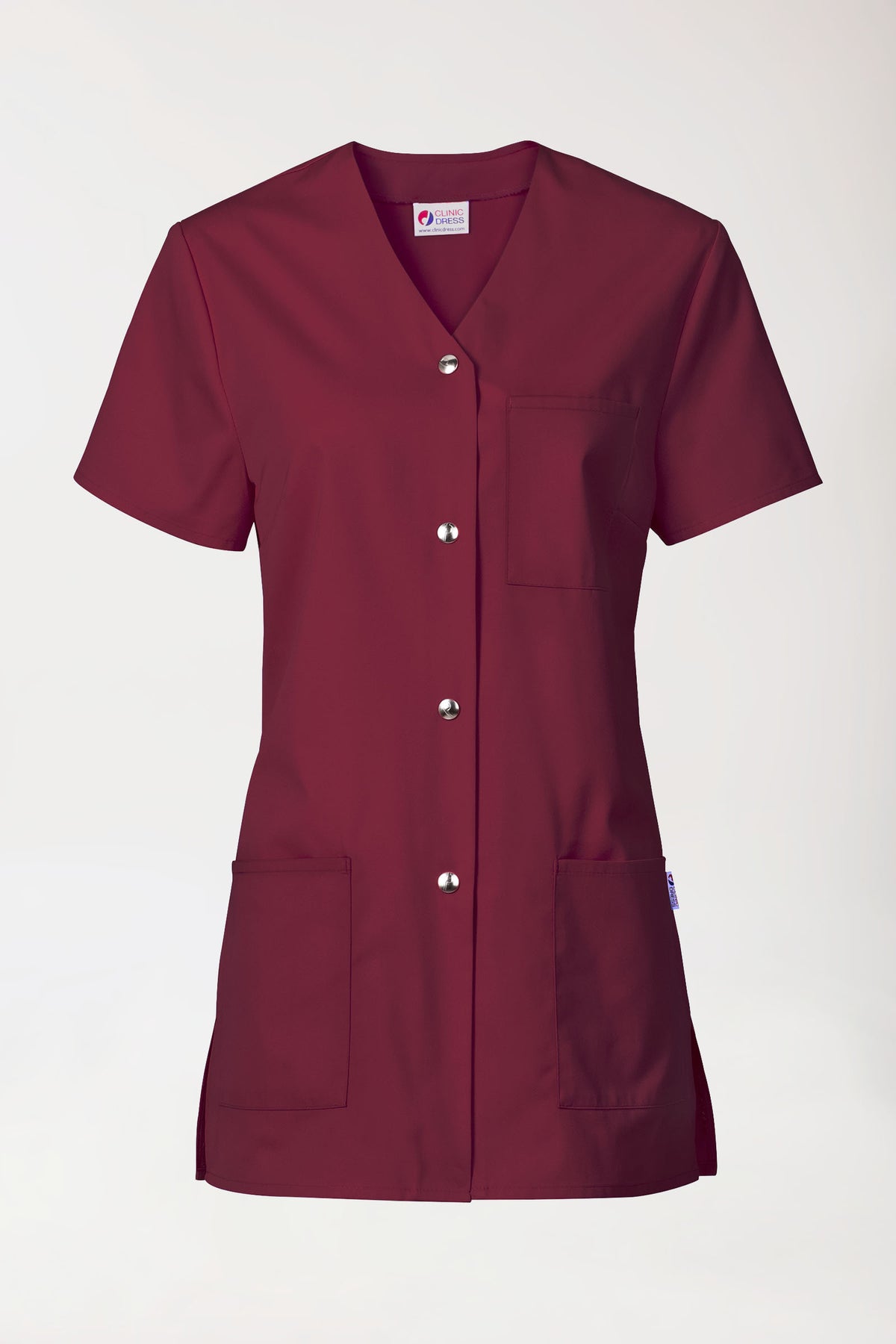 Blouse Beauté Femme - Boutonnée bordeaux, Vue de face 